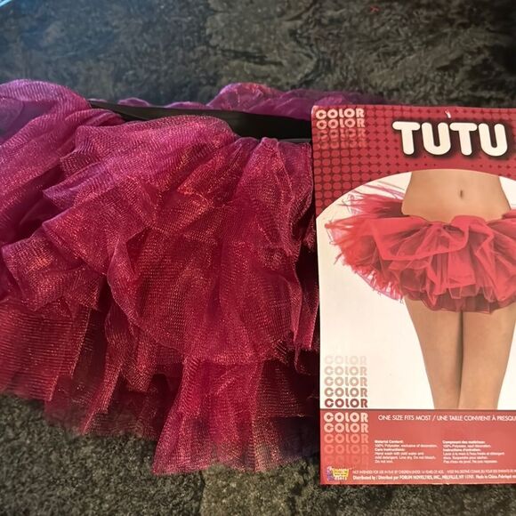 crimson  Ruffled Tutu Skirt - Picture 1 of 5